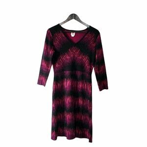 Anne Klein Purple Print Stretchy Knit Dress